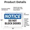 Signmission Do Not Block Doors, 14 in W x Rectangle, Vinyl Decal OS-2PACK-NS-D-1014-L-11078 - alternate 3